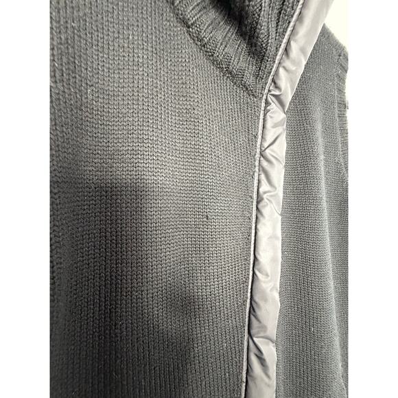 Eileen Fisher Merino Wool Puffer Trim Vest Black Sleeveless Funnel Neck M - Picture 9 of 10